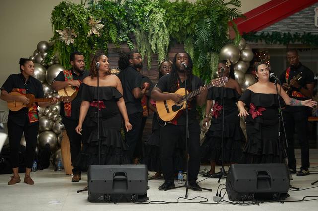 Parang band performing at a holiday event